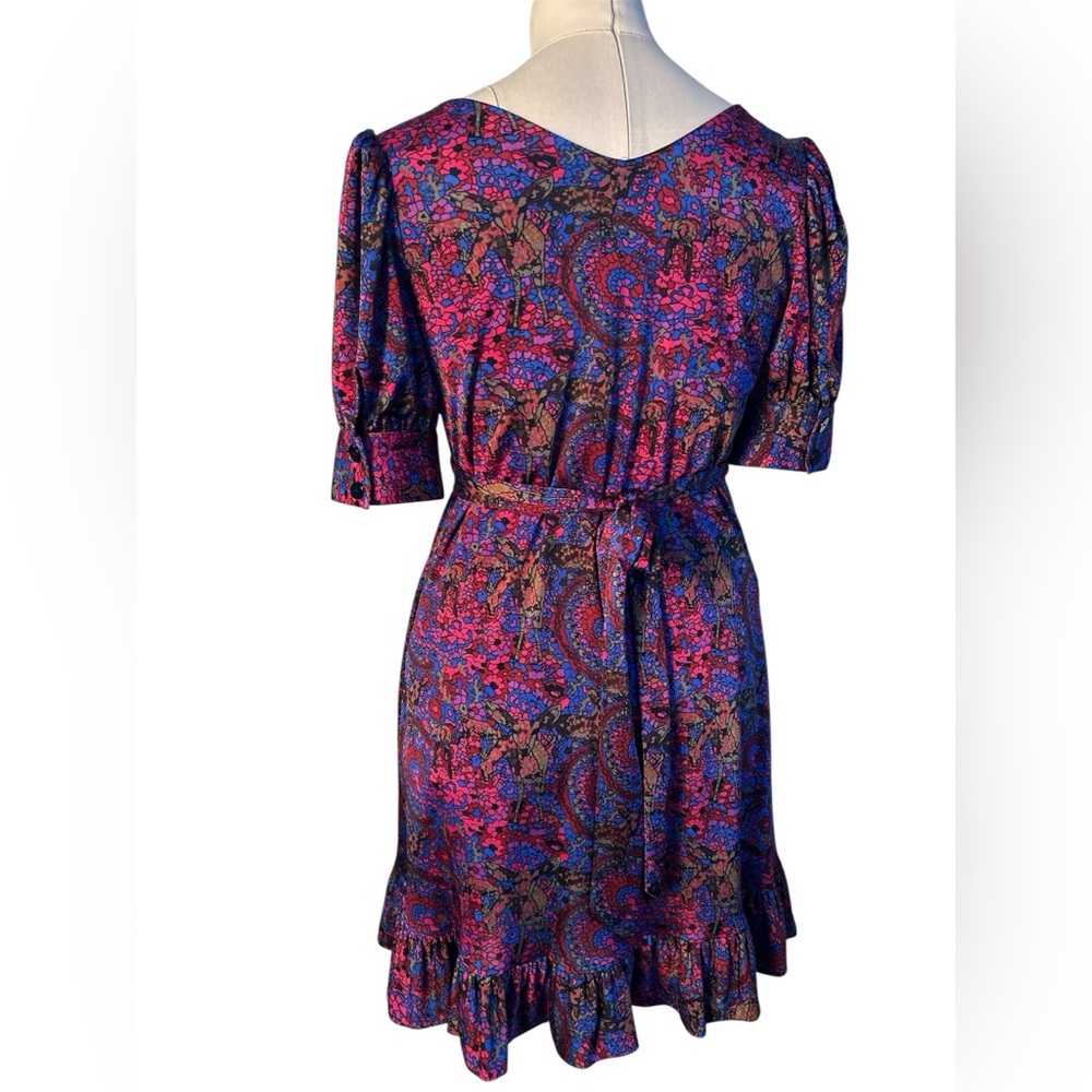 Vintage Betsy Johnson floral stain glass wrap dress - Picture 3 of 11